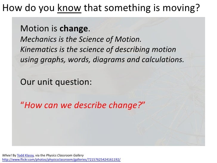 Describing Motion