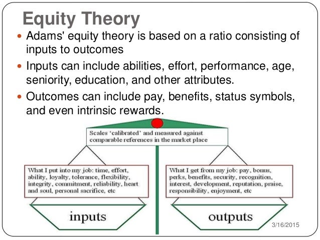equity expectancy theory of motivation Equity theory is based in the idea that individuals are motivated by fairness john stacey adams suggests that the higher an individual's perception of equity, the more motivated they will be and . equity expectancy theory of motivation Equity theory is based in the idea that individuals are motivated by fairness john stacey adams suggests that the higher an individual's perception of equity, the more motivated they will be and .