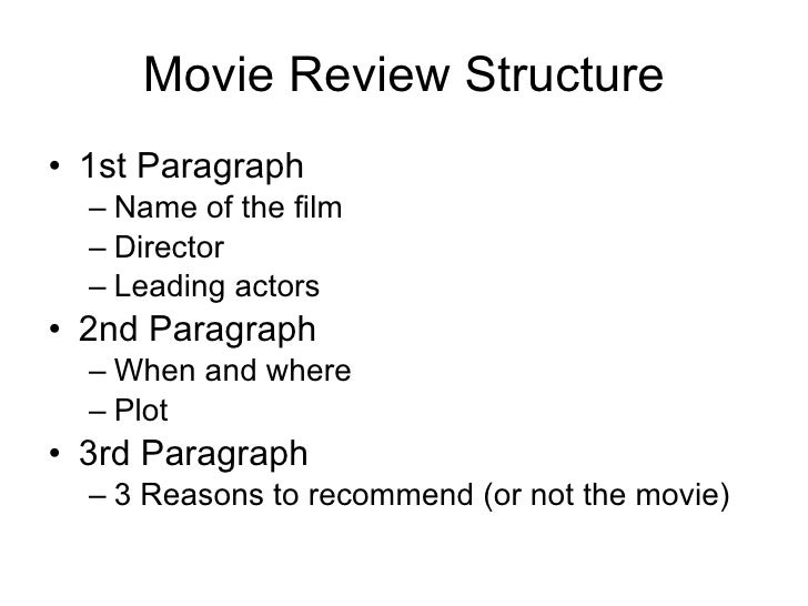 Resultado de imagen de film review structure
