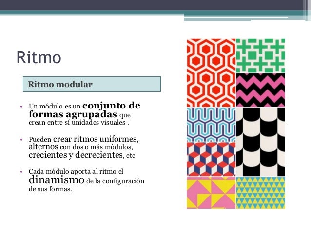 Recursos visuales: balance, movimiento, ritmo, volumen, escala.
