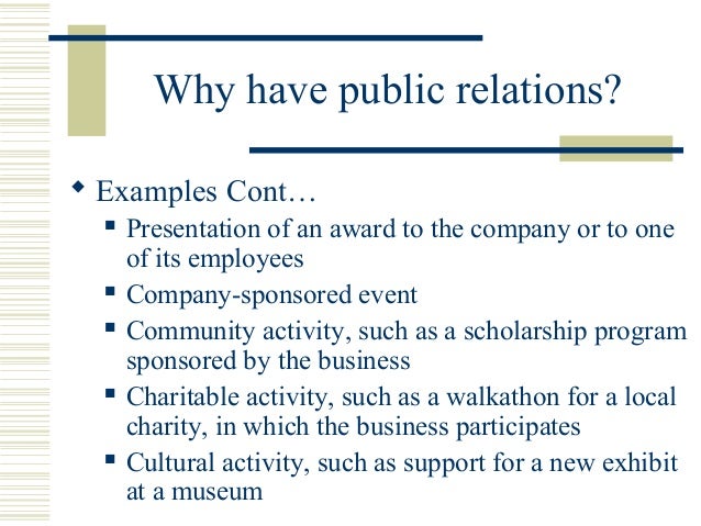 public relations examples