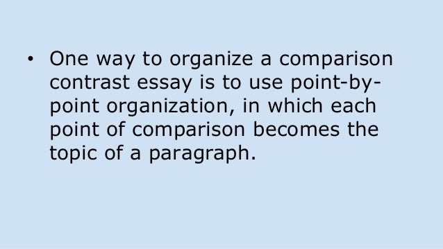 Topics for comparison and contrast essays