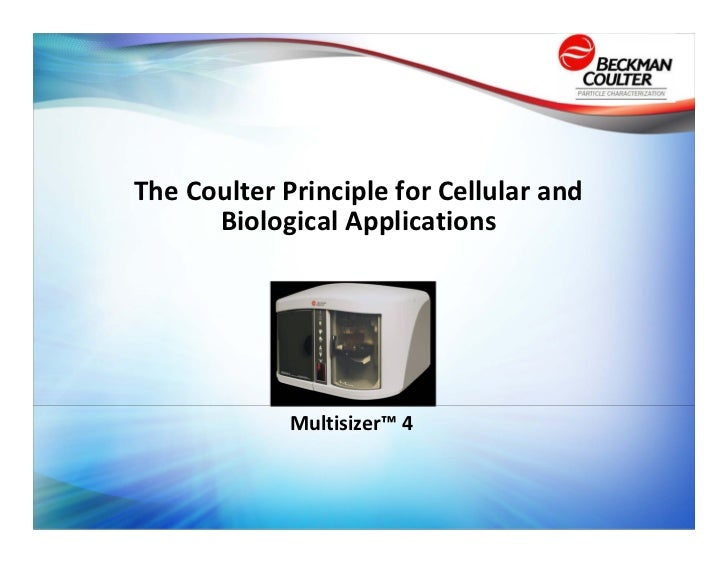 the coulter principle for cellular biological applications coulter principle