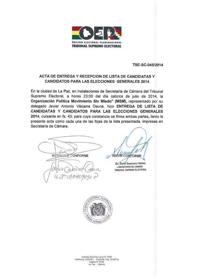 LISTA DE ELECCIONES lista de elecciones: