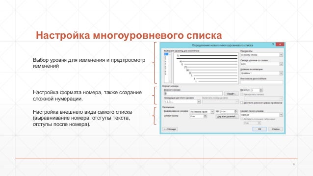 Как сделать многоуровневый список в ворде видео