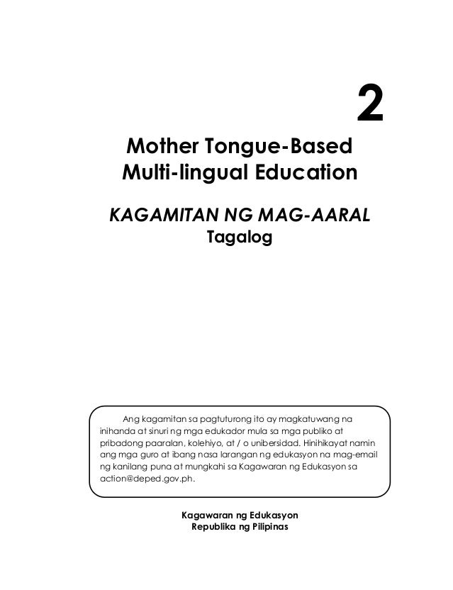 K TO 12 GRADE 2 LEARNING MATERIAL IN Mother Tongue Based (MTBMLE)