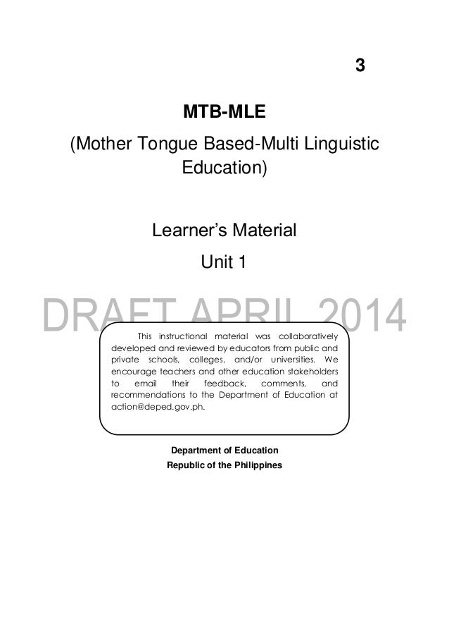 Education in mother tongue essay