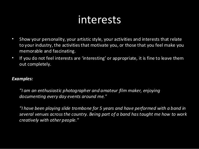 activities and interests for resumes