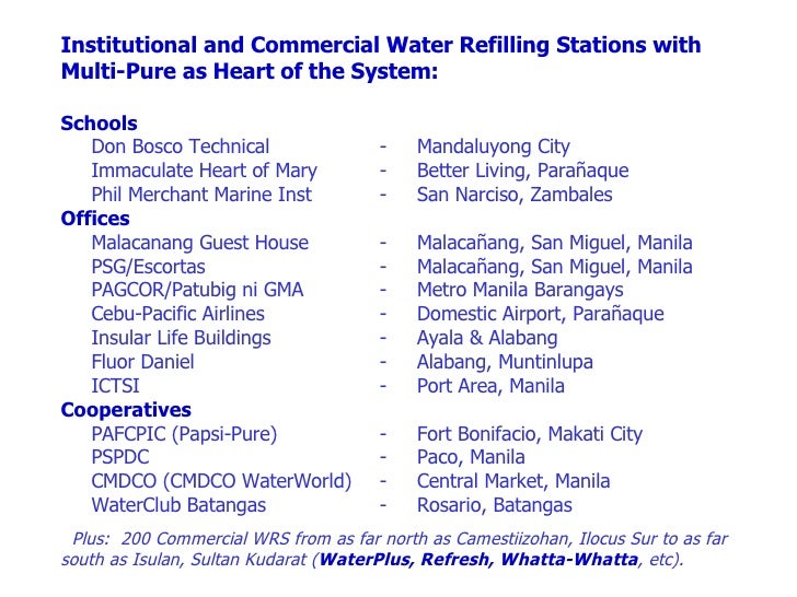 Business Proposal Sample For Water Refilling Station 3. Institutional and Commercial Water Refilling Stations ...