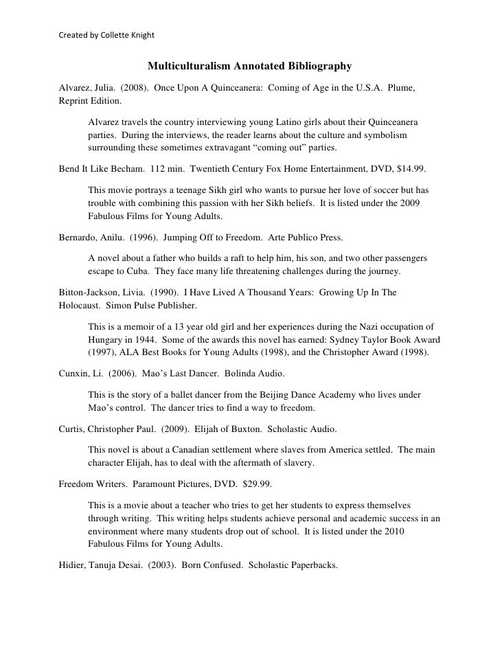 Example of an annotated bibliography in apa format 6th edition