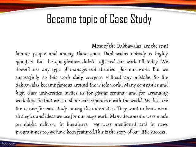 Case Study Dabbawala Pdf