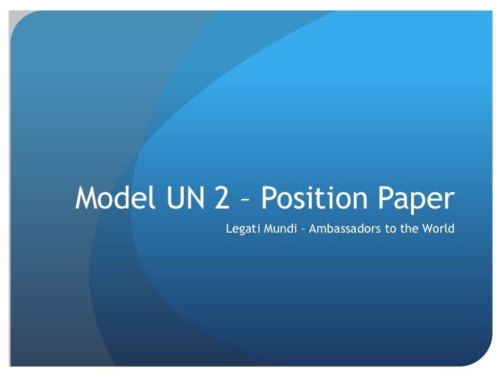 Position paper example model un