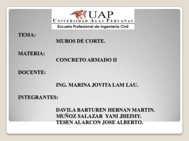 DISENO DE MUROS DE CORTE diseno de muros de corte: