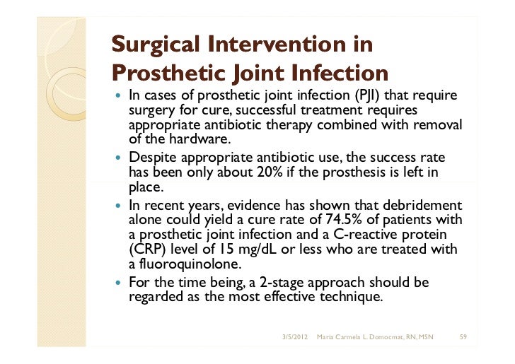 Bone and joint infections Osteomyelitis, Septic Arthritis