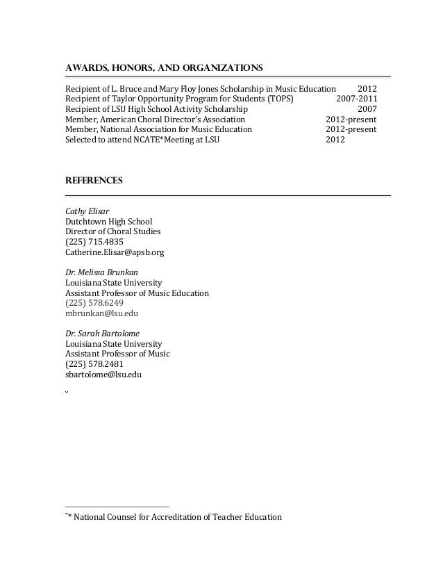 scholarships on resumes