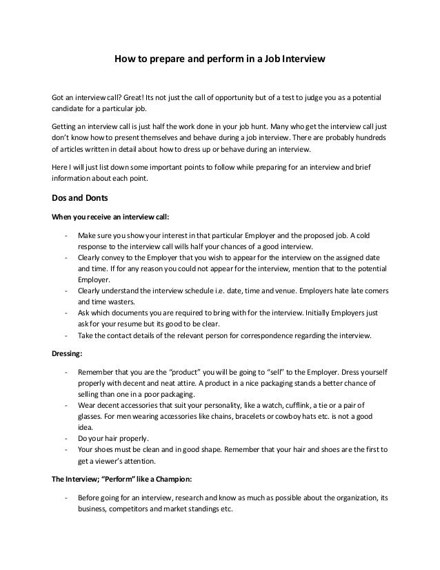 how to do job interviews