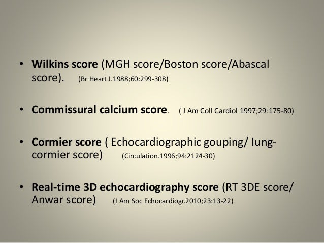 Mitral valve scoring before BMV