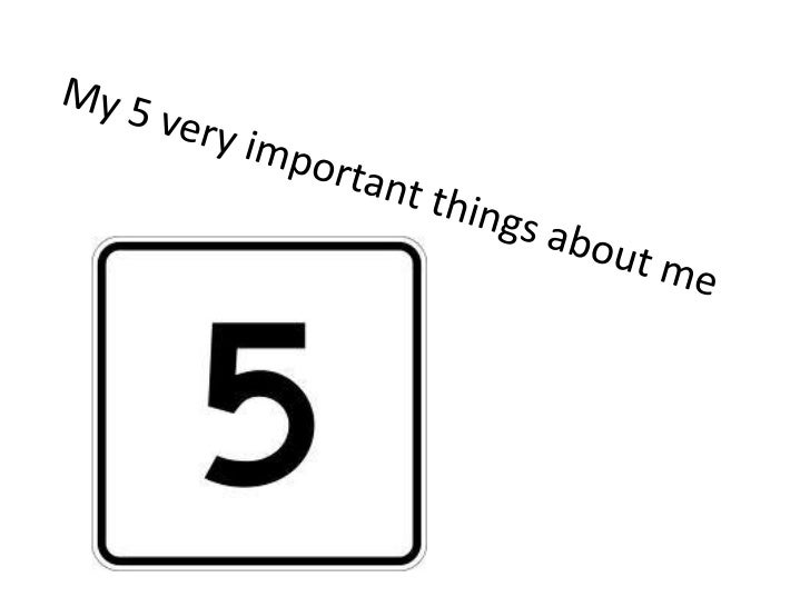 My 5 Very Important Things About Me