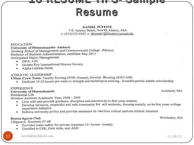 mba gpa on resumes