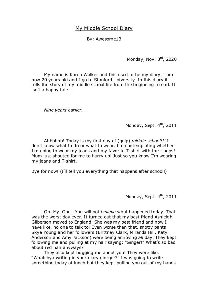 My middle school diary