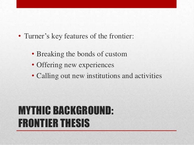 Jackson turners frontier thesis
