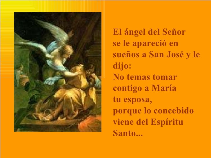 Resultado de imagen de UN ANGEL SE APARECIÓ EN SUEÑOS A SAN JOSE