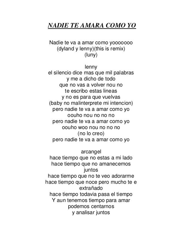Porque Nadie Te Amara Como Te Amo Yo