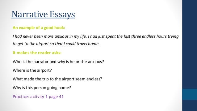 Personal narrative essay hooks