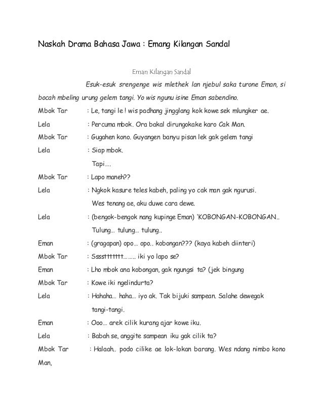 naskah drama timun mas dalam bahasa indonesia