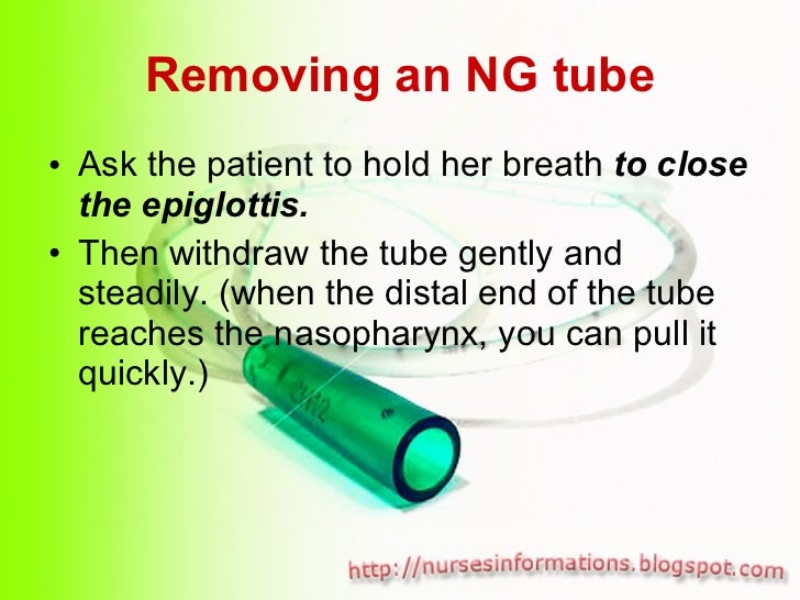 Nasogastric Tube (NGT) insertion and removal