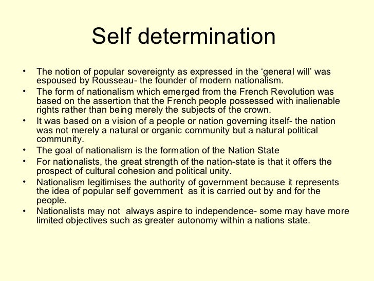 Self determination example