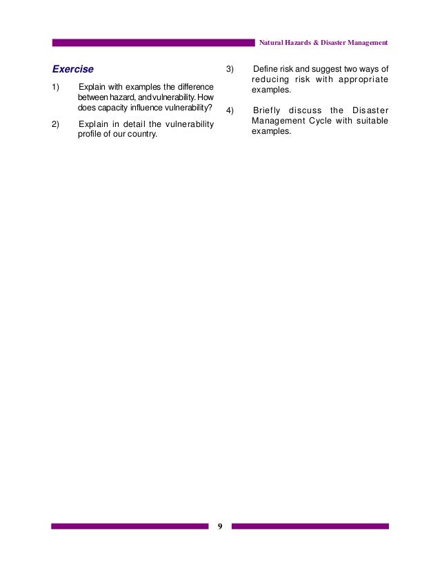 Natural hazards & disaster management