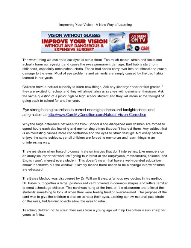 Natural vision correction with these eye strengthening exercises