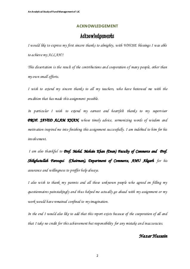 Dissertation acknowledgements funding