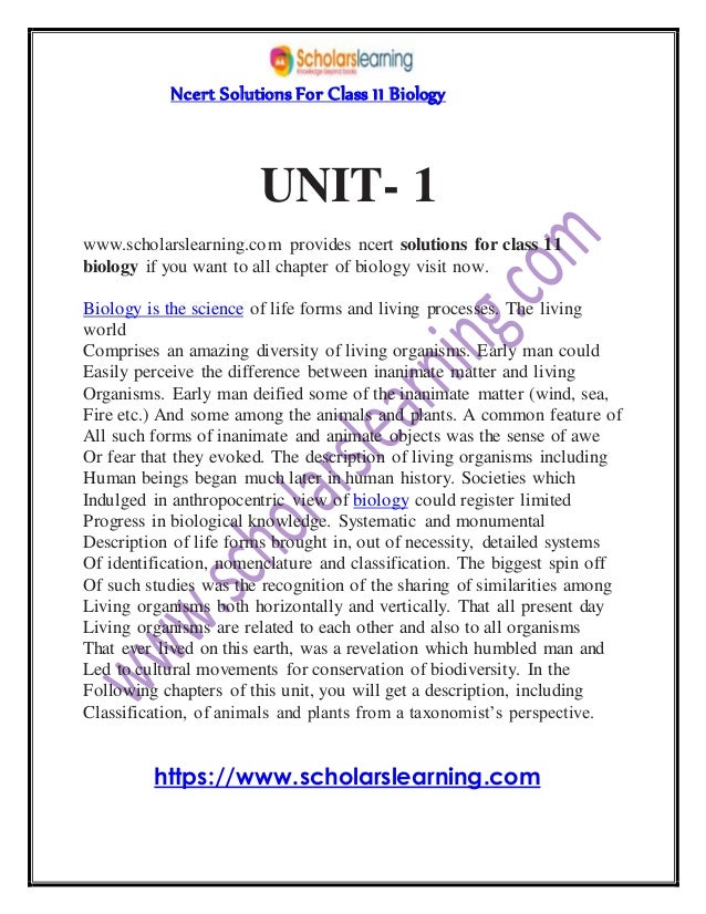 Ncert solutions for class 11 biology