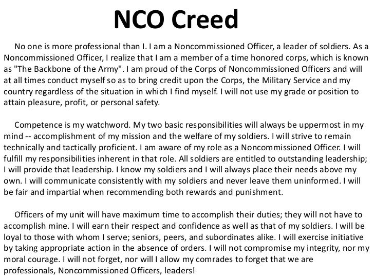 NCO Creed