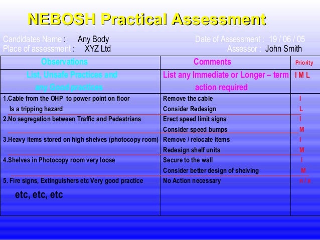 nebosh candidates observation sheet International generalcertificate candidate’s observation sheet igc3 – the health and safety practical applicat. nebosh candidates observation sheet International generalcertificate candidate’s observation sheet igc3 – the health and safety practical applicat.