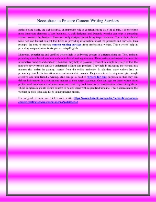 Online content writing services