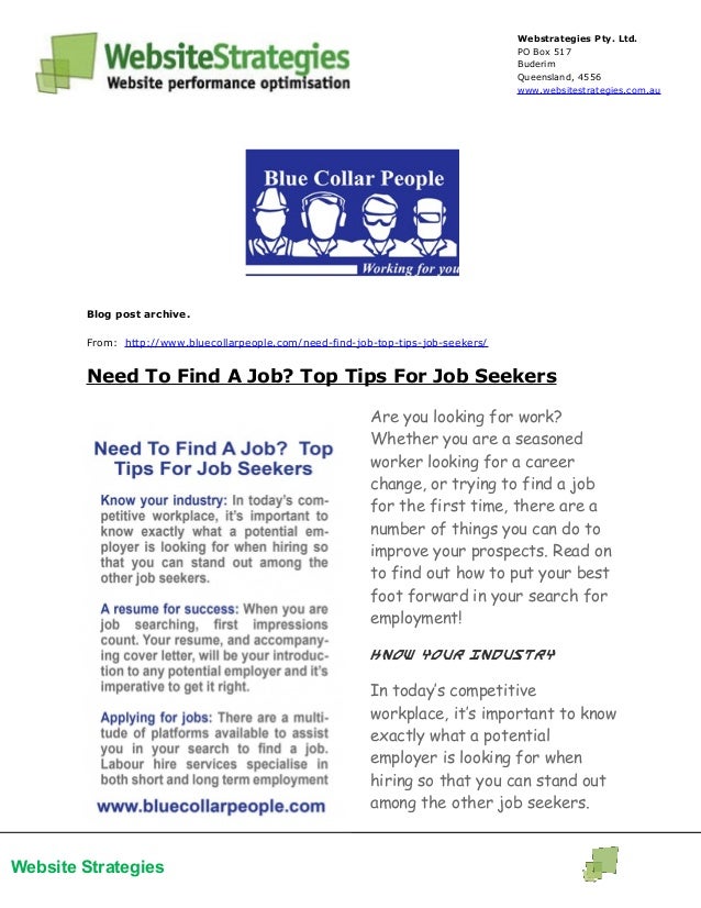 tips to find a job