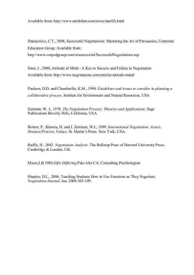 FREE Negotiation Essay
