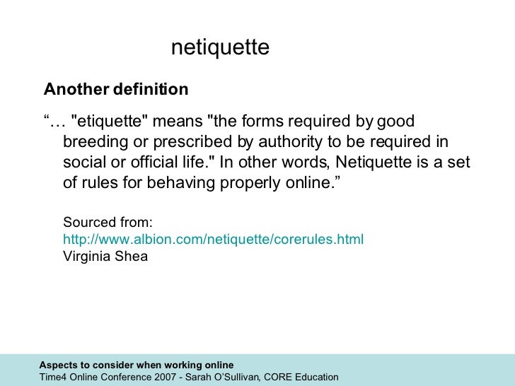 netiquette definition and rules netiquette definition and rules