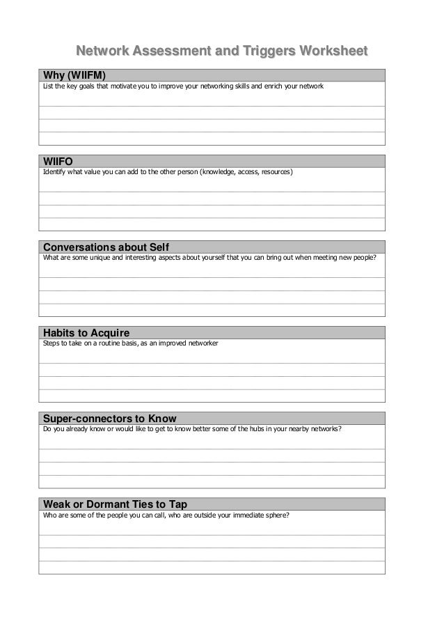 Network Assessment worksheet