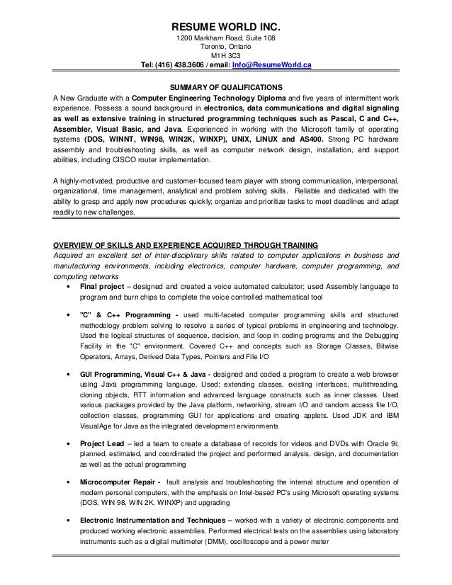 new graduate resumes