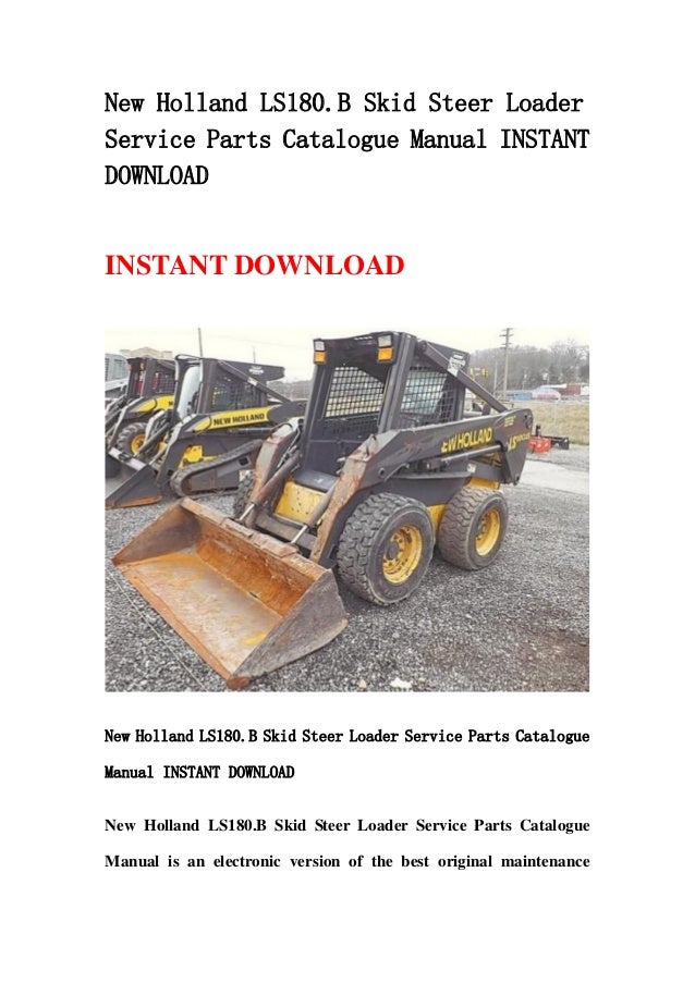 New holland ls180.b skid steer loader service parts catalogue manual