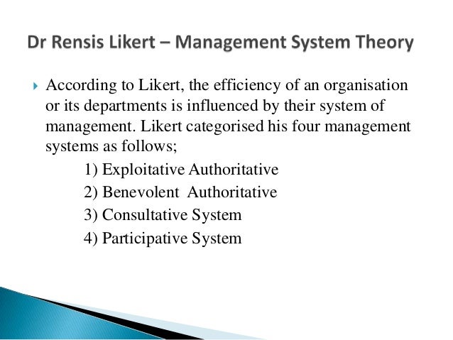 likert four styles of leadership Understanding management and leadership styles likert's research suggested that consultative and participative styles were more effective them as the key factor in selecting the most appropriate leadership style four leadership styles were. likert four styles of leadership Understanding management and leadership styles likert's research suggested that consultative and participative styles were more effective them as the key factor in selecting the most appropriate leadership style four leadership styles were.