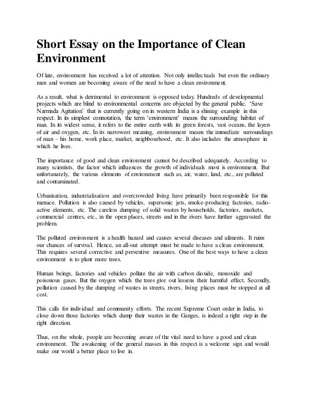 Essay on neat and clean environment