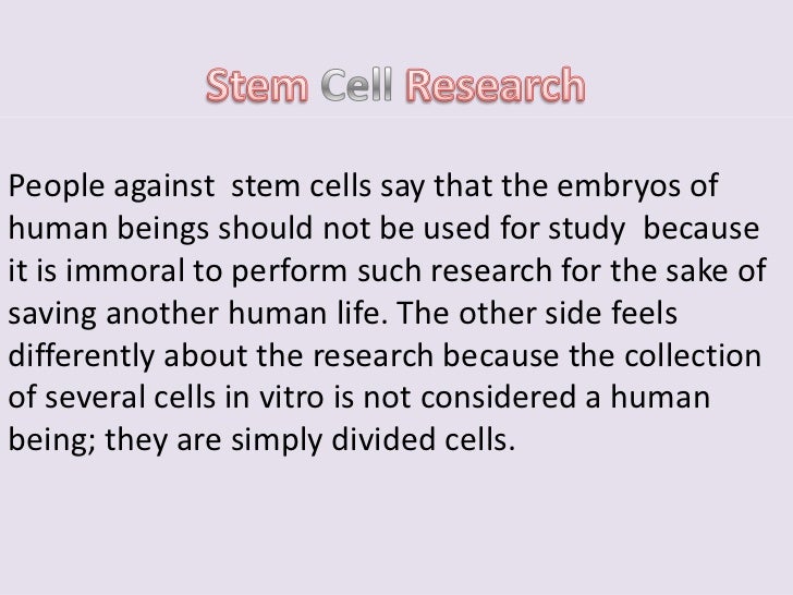 Persuasive essay against stem cell research
