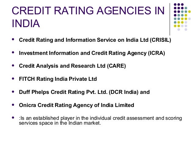 Research paper credit rating agencies india