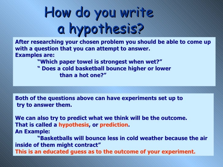 How to make a hypothesis statement