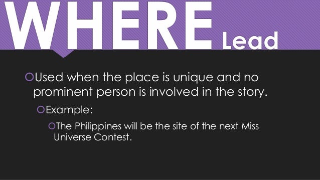 types of news lead news leads